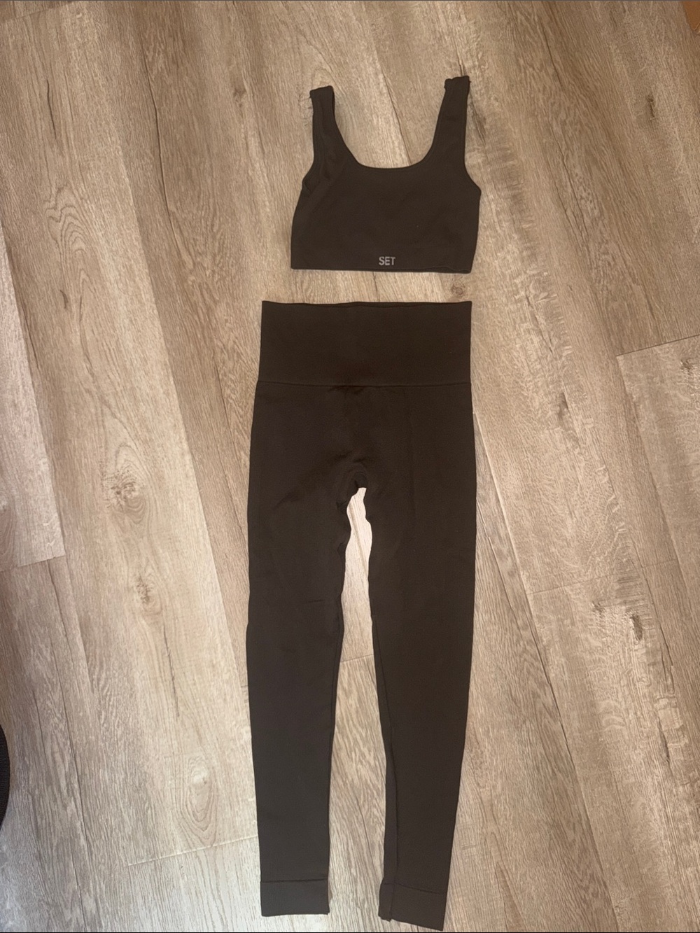 SET Active Black High-Waist Leggings & Sports Bra Set